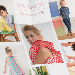 Création de l'impression du dépliant de présentation de la collection Printemps/Été 2017 de la maison Bleu comme gris.